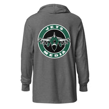 Load image into Gallery viewer, Jets Media Hooded long-sleeve tee