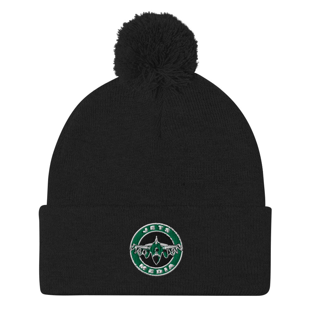 Jets Media Pom-Pom Beanie