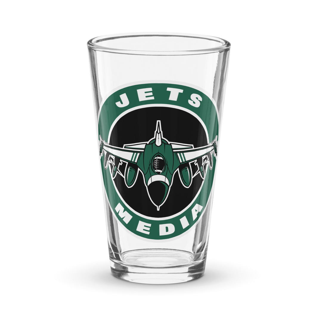 Jets Media Shaker pint glass